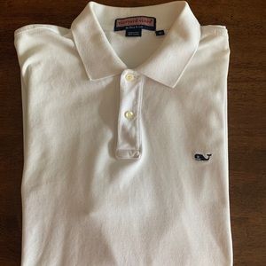 Vineyard Vines Mens White Polo. Blue Whale. Size M